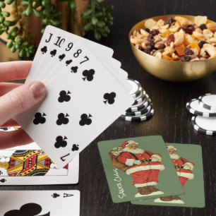 Oud Kerstmis, Victoriaanse Kerstman met Speelgoed Pokerkaarten