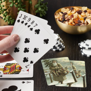 Oud Kerstmis, Victoriaanse Kerstman met Speelgoed Pokerkaarten