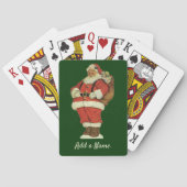 Oud Kerstmis, Victoriaanse Kerstman met Speelgoed Pokerkaarten (Achterkant)