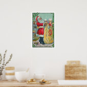 Oud Kerstmis, Victoriaanse Kerstman met Speelgoed Poster (Keuken)
