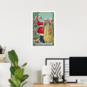 Oud Kerstmis, Victoriaanse Kerstman met Speelgoed Poster (Thuiskantoor)