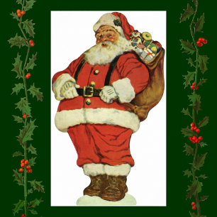 Oud Kerstmis, Victoriaanse Kerstman met Speelgoed Poster