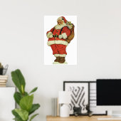 Oud Kerstmis, Victoriaanse Kerstman met Speelgoed Poster (Thuiskantoor)