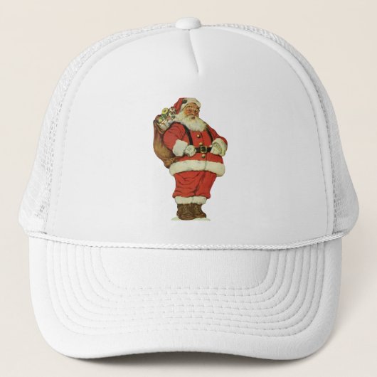 Oud Kerstmis, Victoriaanse Kerstman met Speelgoed Trucker Pet (Voorkant)