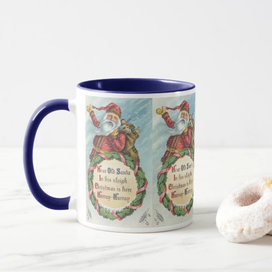 Oud Kerstmis, Victoriaanse Kerstman op krans Mok (Met donut)