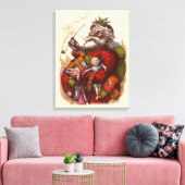 Oud Kerstmis, Victoriaanse Kerstman Pijp Speelgoed Canvas Afdruk (Insitu (Woonkamer))