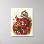 Oud Kerstmis, Victoriaanse Kerstman Pijp Speelgoed Canvas Afdruk (Voorkant)