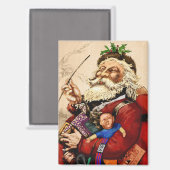 Oud Kerstmis, Victoriaanse Kerstman Pijpspeelgoed Magneet (Voorkant / Achterkant)