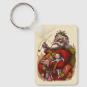 Oud Kerstmis, Victoriaanse Kerstman Pijpspeelgoed Sleutelhanger (Voorkant)