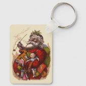 Oud Kerstmis, Victoriaanse Kerstman Pijpspeelgoed Sleutelhanger (Achterkant)
