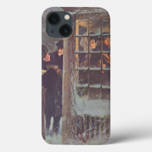 Oud Kerstmis, Victoriaanse mensen op een feestje iPhone 13 Hoesje
