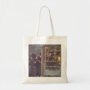 Oud Kerstmis, Victoriaanse mensen op een feestje Tote Bag