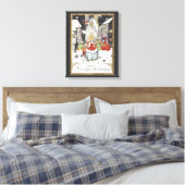 Oud Kerstmis Victoriaanse mensen op weg naar de ke Canvas Afdruk (Insitu (Slaapkamer))