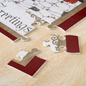 Oud Kerstmis Victoriaanse mensen op weg naar de ke Legpuzzel (Zijkant)