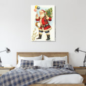 Oud Kerstmis, Victoriaanse Sinterklaas Ballonnen Canvas Afdruk (Insitu (Slaapkamer))