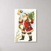 Oud Kerstmis, Victoriaanse Sinterklaas Ballonnen Canvas Afdruk (Voorkant)