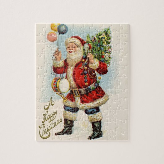Oud Kerstmis, Victoriaanse Sinterklaas Ballonnen Legpuzzel (Verticaal)