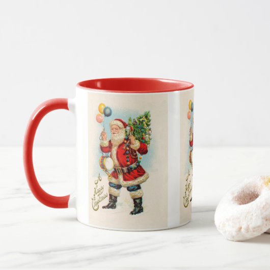 Oud Kerstmis, Victoriaanse Sinterklaas Ballonnen Mok (Met donut)