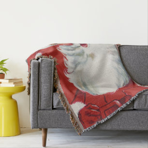 Oud Kerstmis, vrolijke Kerstman die knipoogt Deken