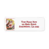 Oud Kerstmis, vrolijke Kerstman met cadeaus Etiket (Voorkant)