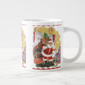 Oud Kerstmis, vrolijke Kerstman met cadeaus Grote Koffiekop (Rechts)