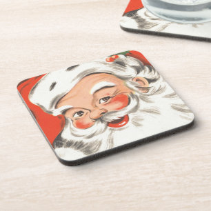 Oud Kerstmis, vrolijke Kerstman met glimlach Drankjes Onderzetter