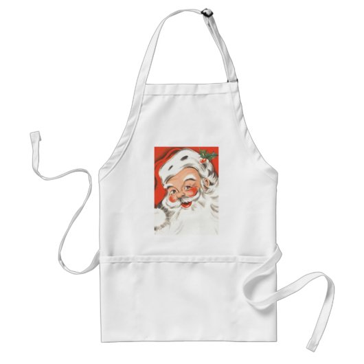 Oud Kerstmis, vrolijke Kerstman met glimlach Standaard Schort (Voorkant)