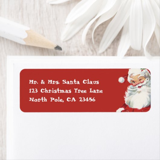 Oud Kerstmis, vrolijke knipogende kerstman Etiket (Insitu)