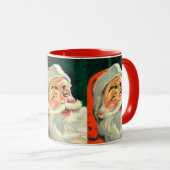 Oud Kerstmis, vrolijke retro 50'er Kerstman Mok (Voorkant rechts)