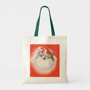 Oud Kerstmis, vrolijke retro jaren 50 Kerstman Tote Bag