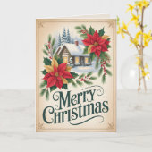 Oud Kerstmis Wereld Kerstmis 1 Kaart (Gele Bloem)