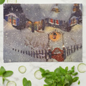 Oud Kerstmis, Werkplaats van de Kerstman Noordpool Theedoek (Gevouwen)