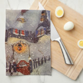 Oud Kerstmis, Werkplaats van de Kerstman Noordpool Theedoek (Quarter Fold)