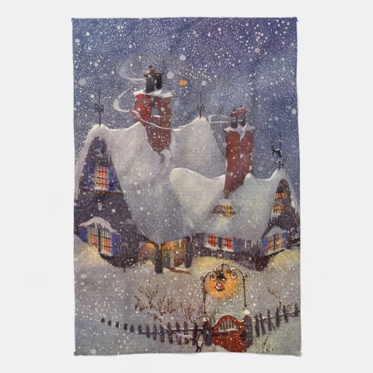 Oud Kerstmis, Werkplaats van de Kerstman Noordpool Theedoek (Verticaal)