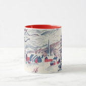 Oud Kerstmis, Winterdorp Sneeuwlandschap Sneeuw Mok (Midden)