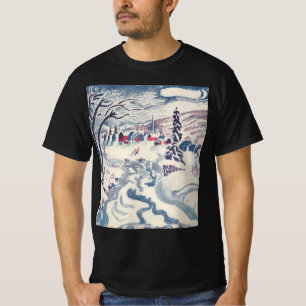 Oud Kerstmis, Winterdorp Sneeuwlandschap Sneeuw T-shirt
