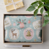 Oud Kerstmispatroon Inpakpapier Tissuepapier (Geschenk)