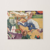 Oud kerstochtend, kinderen met cadeaus legpuzzel (Horizontaal)