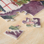 Oud kerstochtend, kinderen met cadeaus legpuzzel (Zijkant)