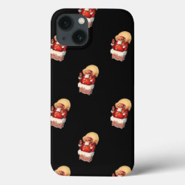 Oud kerstpatroon, jolige kerstman Case-Mate iPhone case