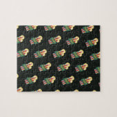 Oud kerstpatroon, kaarsen kerstvreugde legpuzzel (Horizontaal)