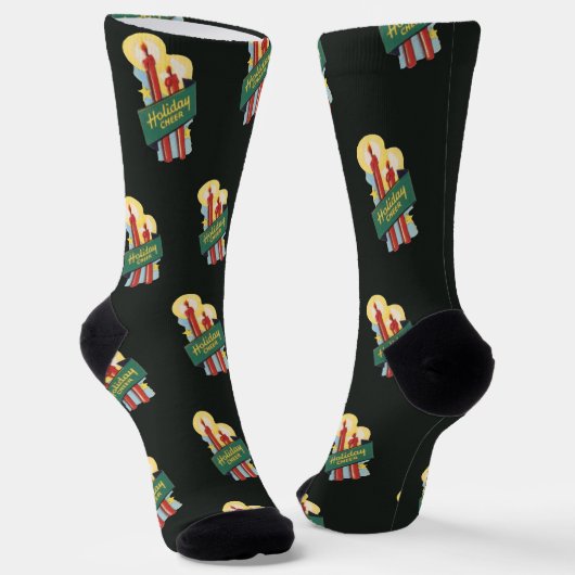 Oud kerstpatroon, kaarsen kerstvreugde sokken (Gebogen)