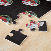 Oud kerstpatroon met ingepakte cadeaus legpuzzel (Zijkant)