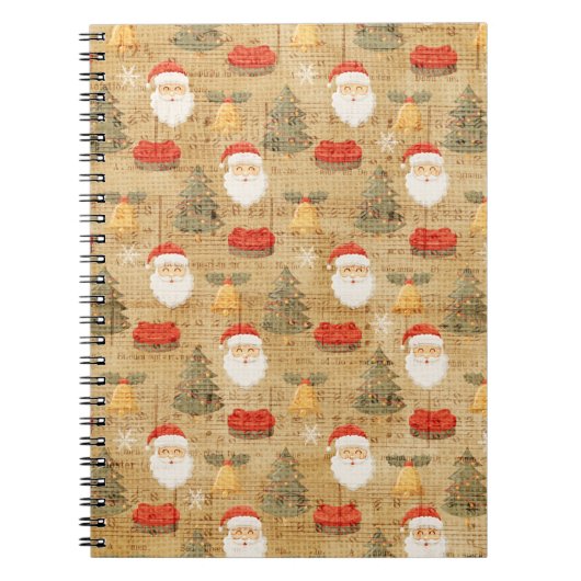 Oud Kerstpatroon met Kerstman Notitieboek (Voorkant)