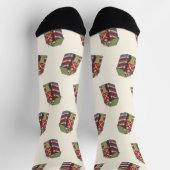 Oud kerstpatroon, notenkraker speelgoed soldaat sokken (Top)