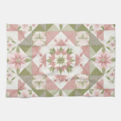 Oud kerstquilt bloempatroon theedoek (Horizontaal)