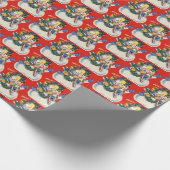 oud kerstsneeuwstel cadeaupapier (Hoek)