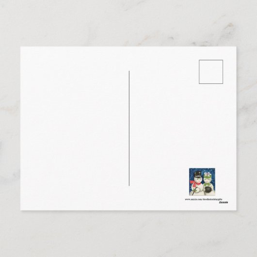 oud kerstsneeuwstel feestdagenkaart (Achterkant)