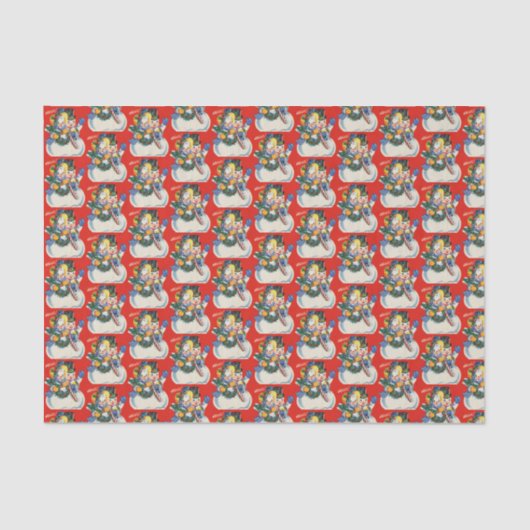 oud kerstsneeuwstel tissuepapier (Voorkant)