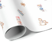 Oud kerstspeelgoedpatroon cadeaupapier (Rol Hoek)